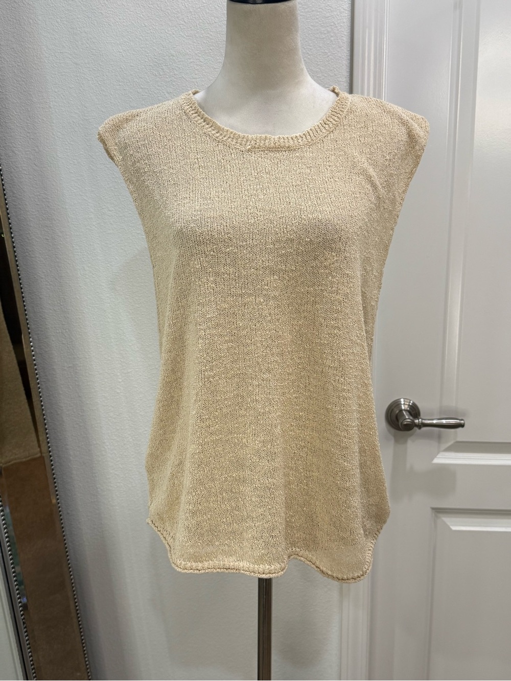 FP Beach Knit Sleeveless Swim Coverup Tank in Beige